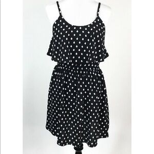 Elle black with white polka dots dress